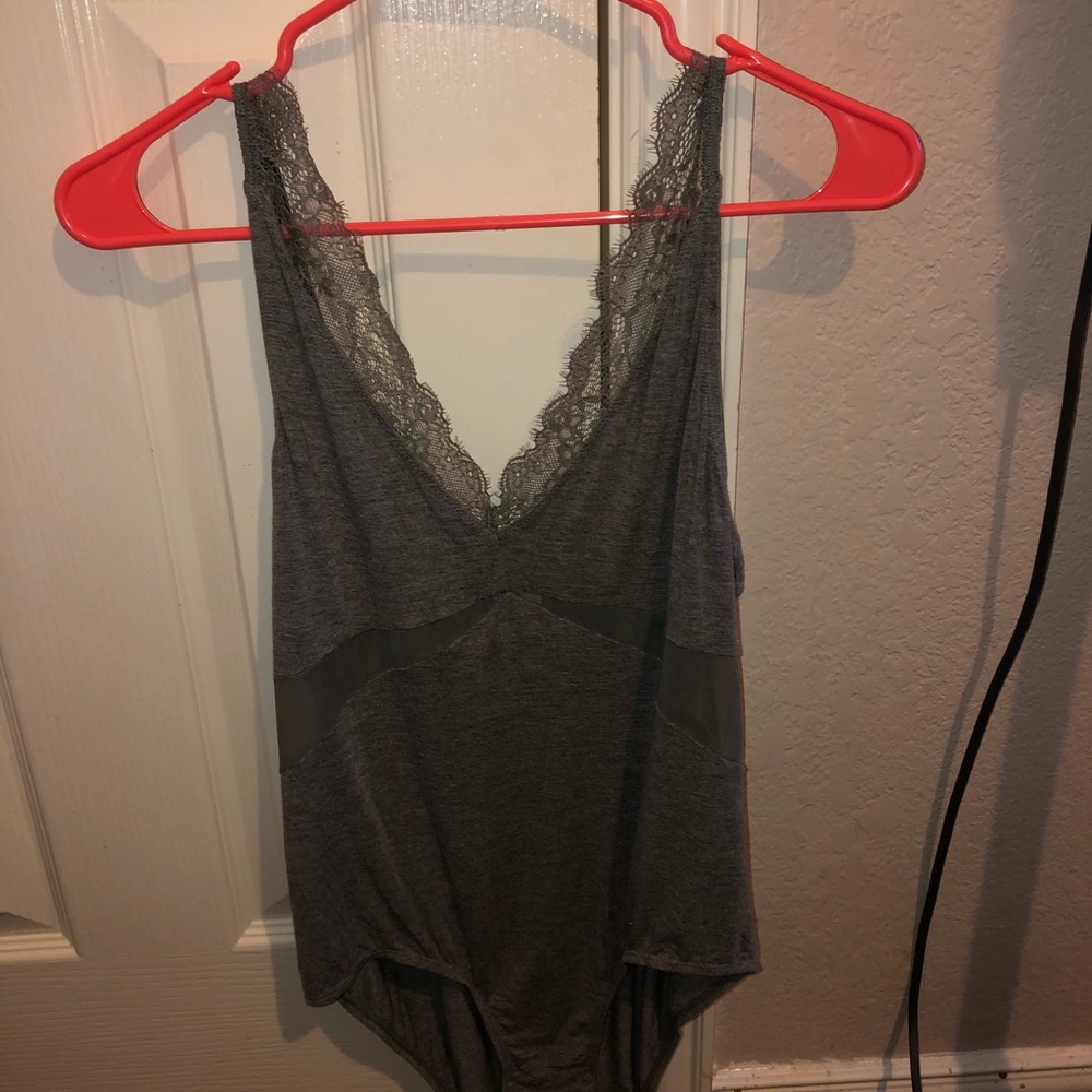 Gray Lace Bodysuit